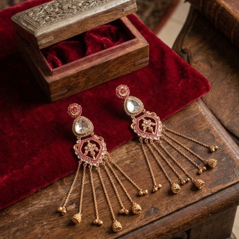 Uroosa Heart-Drop Jumka