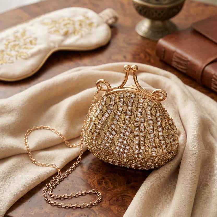 Gilded Petal Pouch